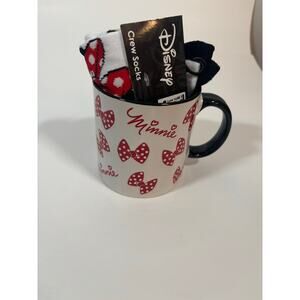 Disney Minnie Mouse Mug & Crew Socks Gift Set – White/Red/Black